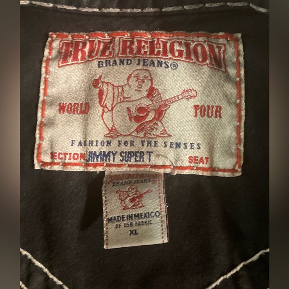 Rare! True Religion Waxed Jimmy Super T in “TED BLACK” wash size XL - Picture 10 of 16